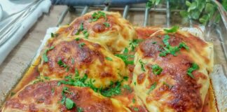 Beşamel Soslu Tavuklu Kabak Sandal Yemeği