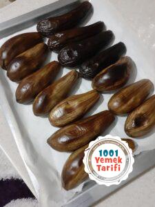 Fırında Patlıcan Közlemesi (közlenmiş patlıcan yapımı) tarifi-nasıl yapılır kaç kalori