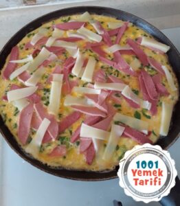 Pizza Görünümlü Omlet Tarifi yapımı nasıl yapılır
