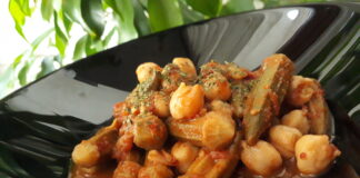 Zeytinyağlı Nohutlu Bamya Yemeği