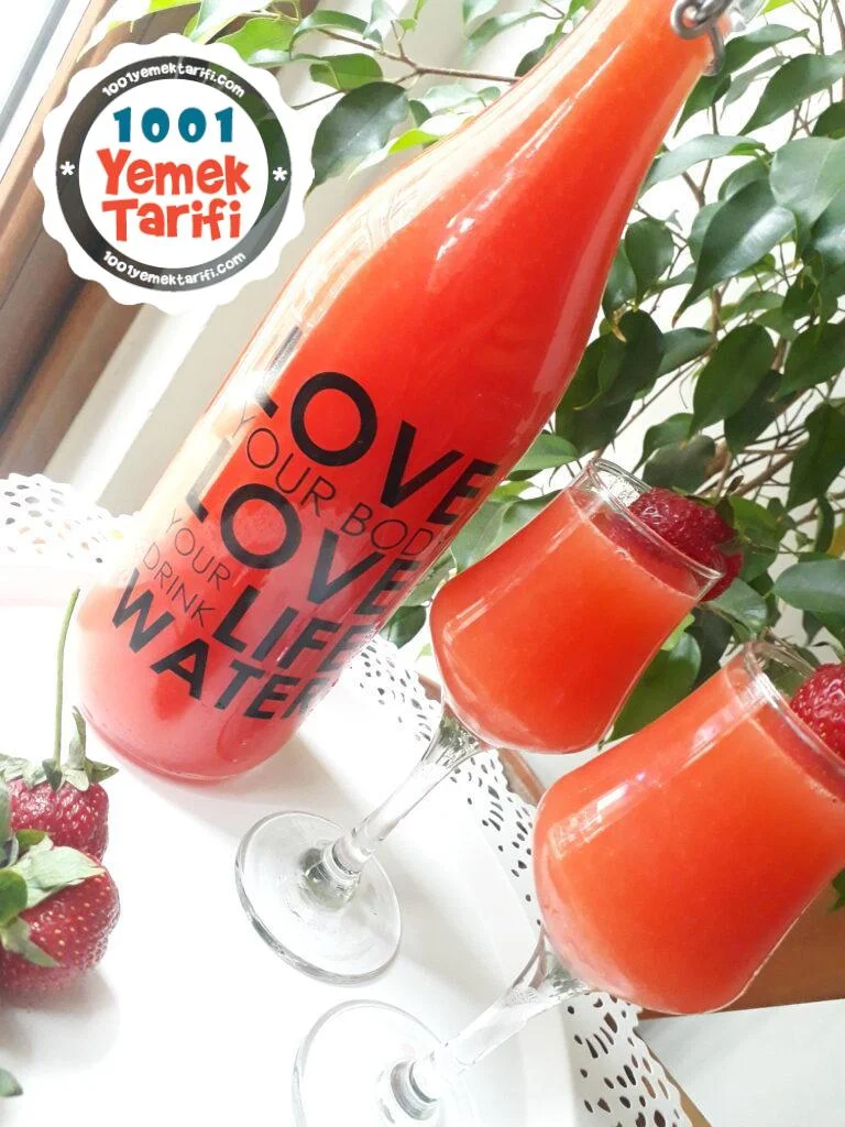 ev yapımı-Çilekli Limonata Tarifi-nasıl yapılır-kaç kalori