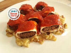 Közlenmiş Patlıcan Yatağında Beyti Kebap tarifi-nasıl yapılır-kaç kalori