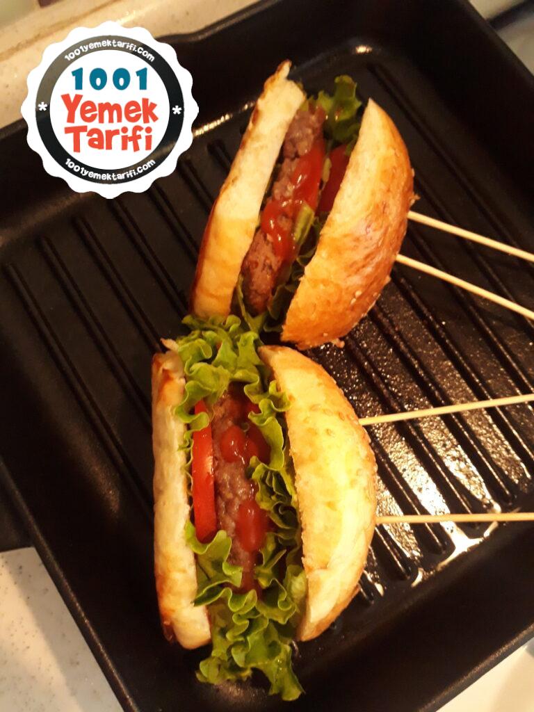 Ev yapımı Hamburger Tarifi-ekmeği ve köftesi
