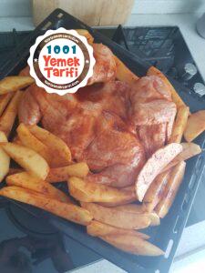 Fırında Patatesli Bütün Tavuk Tarifi