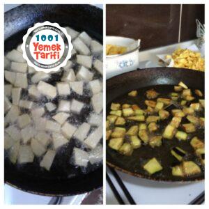 güveçte köfte yapımı