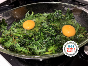 yumurtalı ıspanak yemeği-diyet yemek tarifleri-vejetaryen