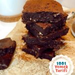 şekersiz fit browni tarifi-3 malzemeli-diyet tatlı