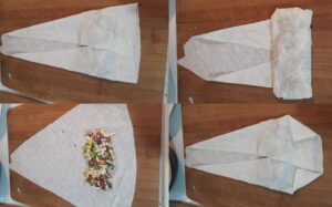 Yufkayla peynirli sucuklu karışık Börek nasıl yapılır