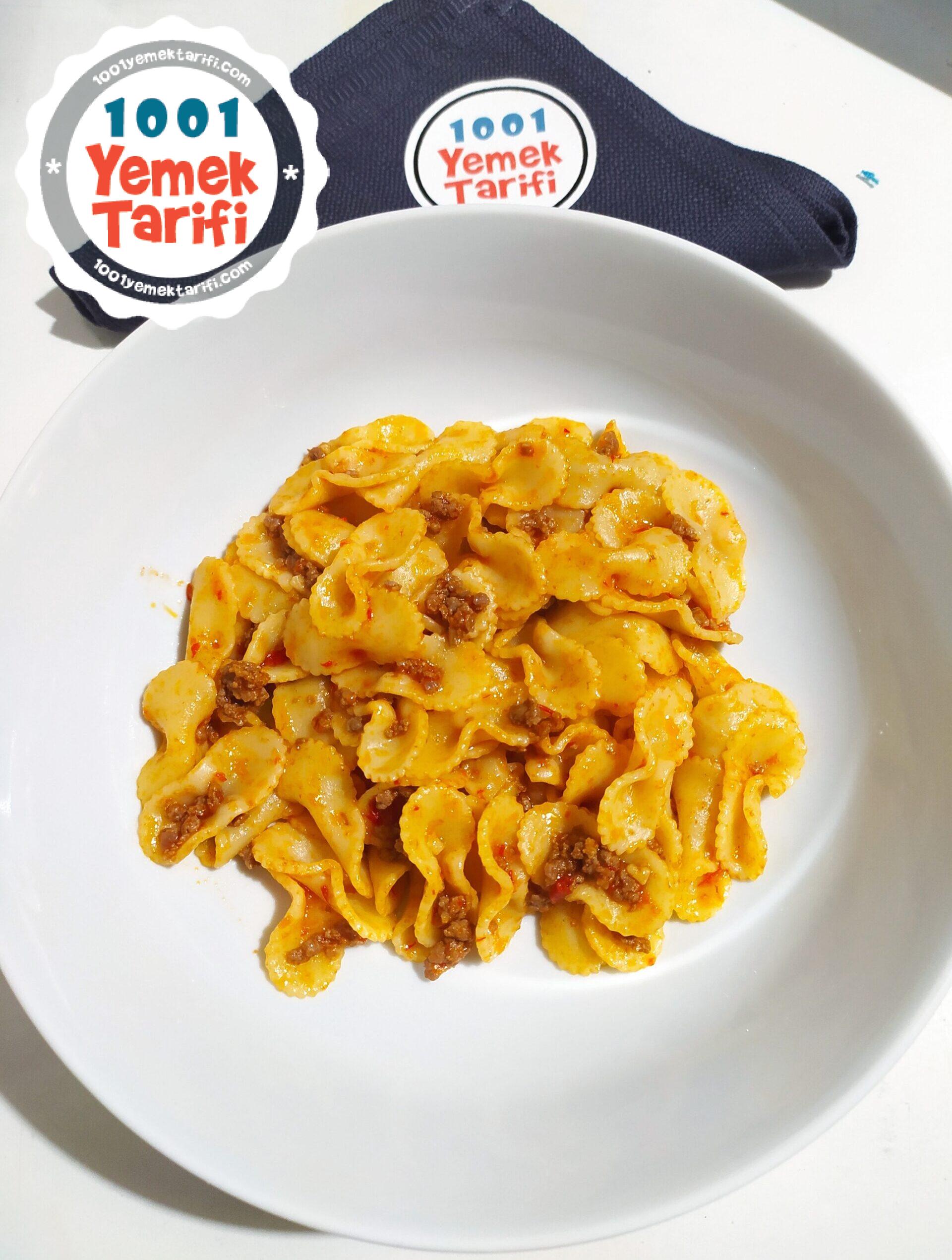 Kıymalı Kelebek Makarna Tarifi
