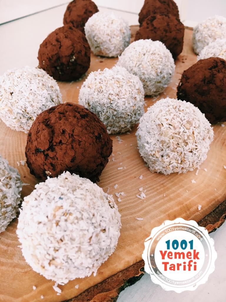 kakaolu Elmalı Yulaf Topları tarifi yapımı nasıl yapılır kaç kalori