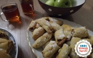 Elmalı Rulo Kurabiye Tarifi yapımı (nasıl yapılır-kaç kalori)