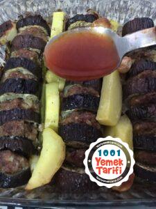 fırında patlıcan kebap yapımı
