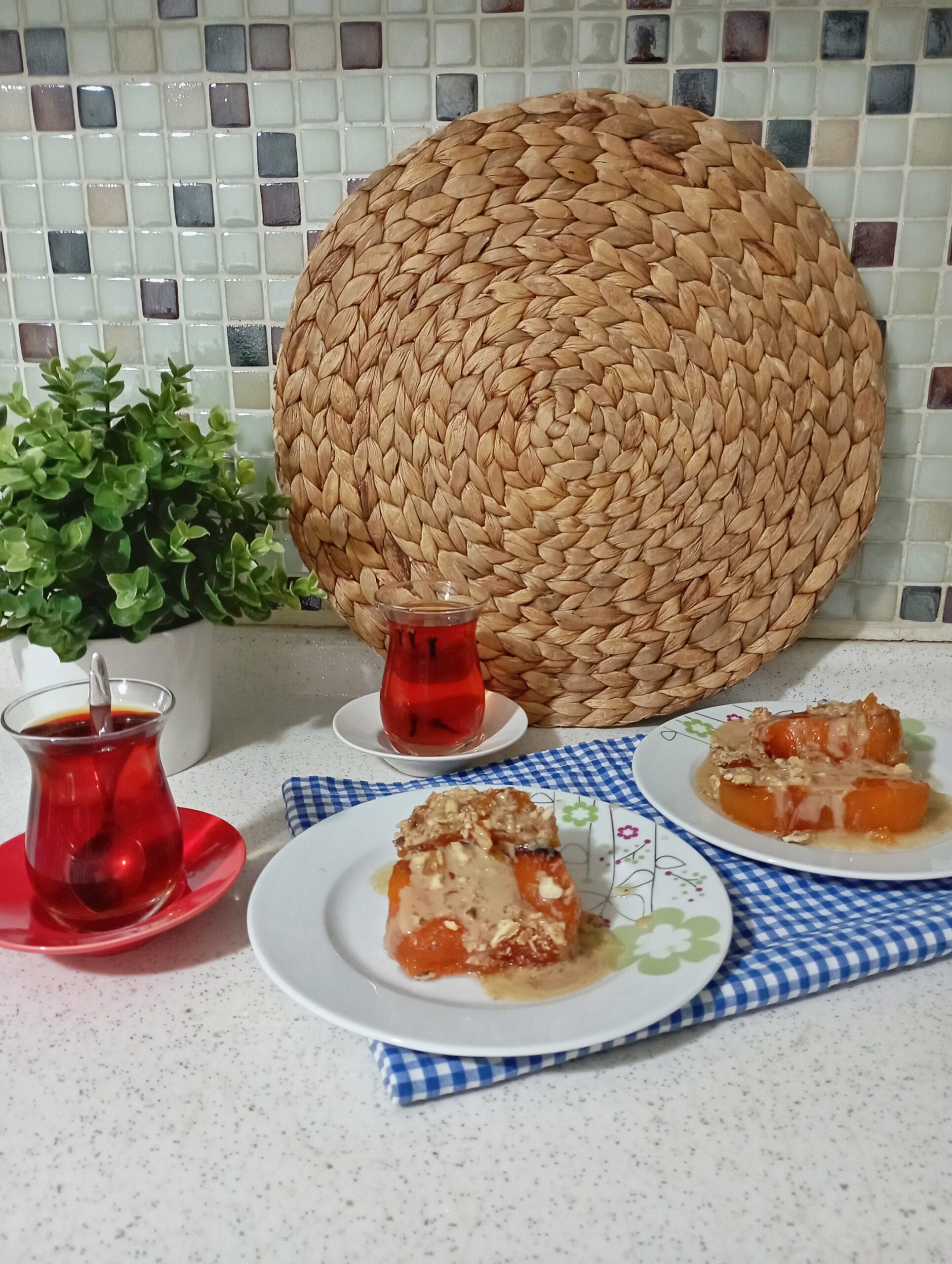 Fırınlanmış Balkabağı tatlısı (Tahin ve Cevizli)