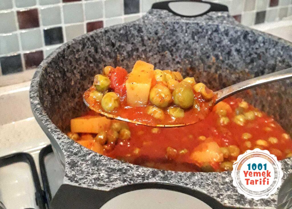 patatesli bezelye yemegi-vejetaryen-vegan tarifler