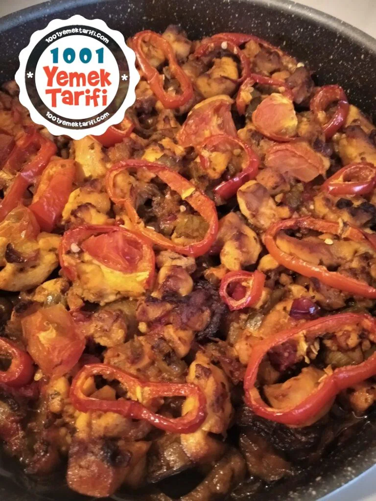 Fırında Tavuklu Patlıcan Tarifi