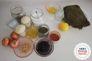 Zeytinyağlı Yaprak Sarma Tarifi | VİDEOLU-malzeme listesi