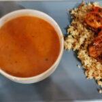 Fırında tavuk göğsü, bulgur pilavı, mercimek çorbası